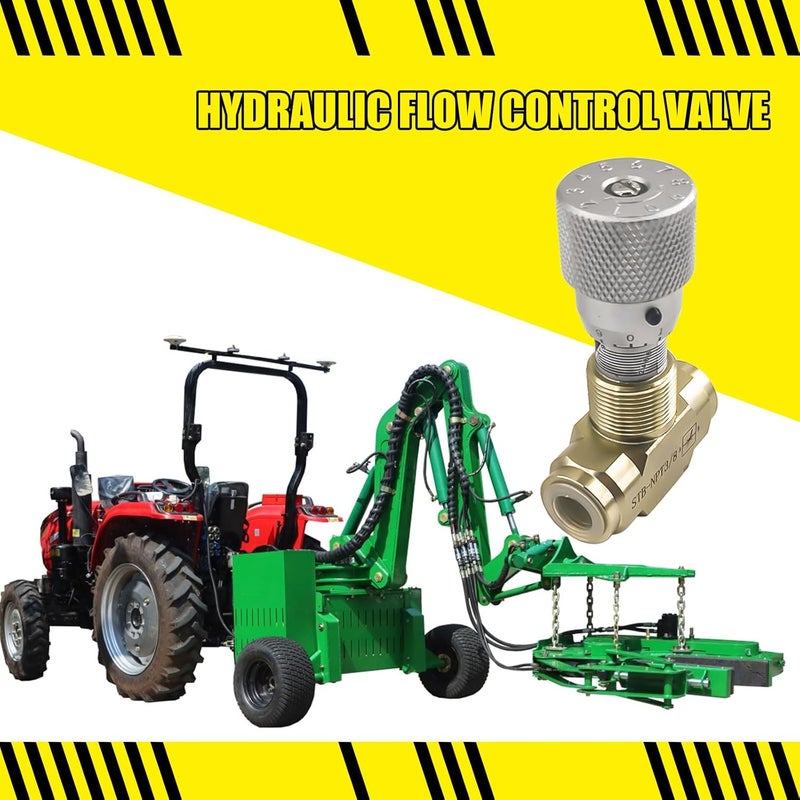 LOSTAR Straight Flow Control Needle Valve for Hydraulic System, Heavy-Duty Carbon Steel Pressure Fittings with 3/8" NPT Connection and Rotatable Knob - Image 2